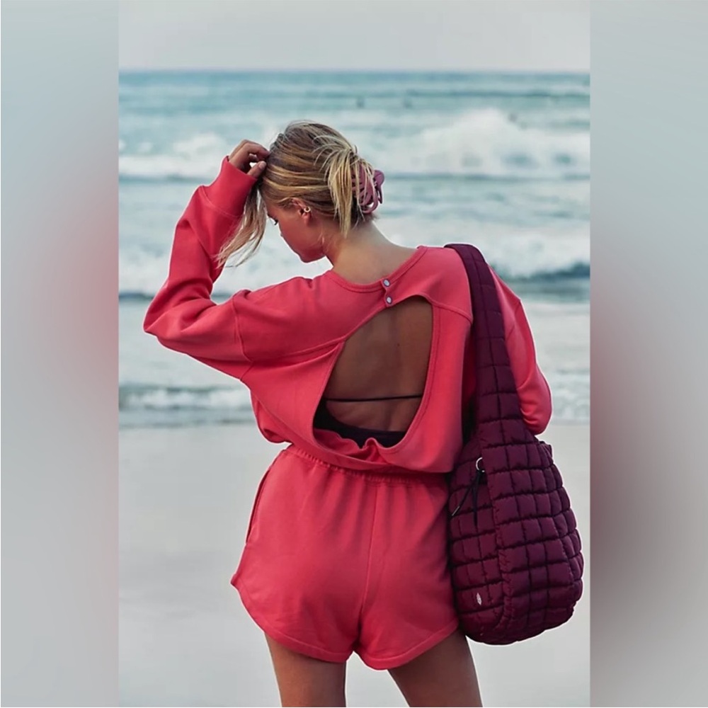 NWT Medium Free People Best Of Romper - Electric Sunset - Picture 4 of 10